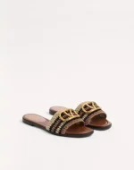 Valentino Vlogo Signature Slide Sandal With Crochet Embroidery - Image 7
